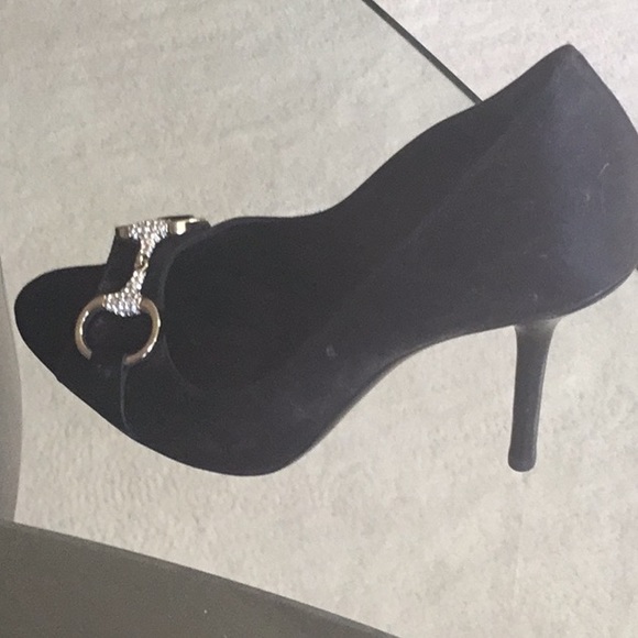 GUCCI  Black Satin Dress Heels. NEW - Picture 3 of 6
